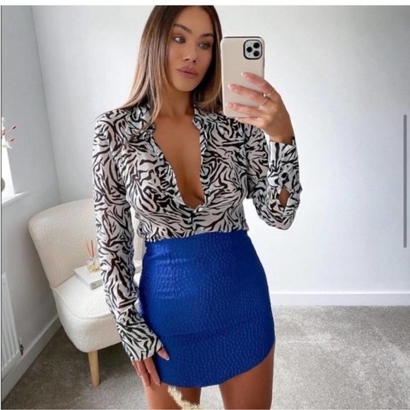 ZARA TEXTURED WEAVE MINI SKIRT - Picture 10 of 14